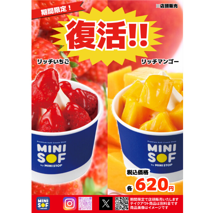 期間限定　リッチマンゴー・いちご店頭販売