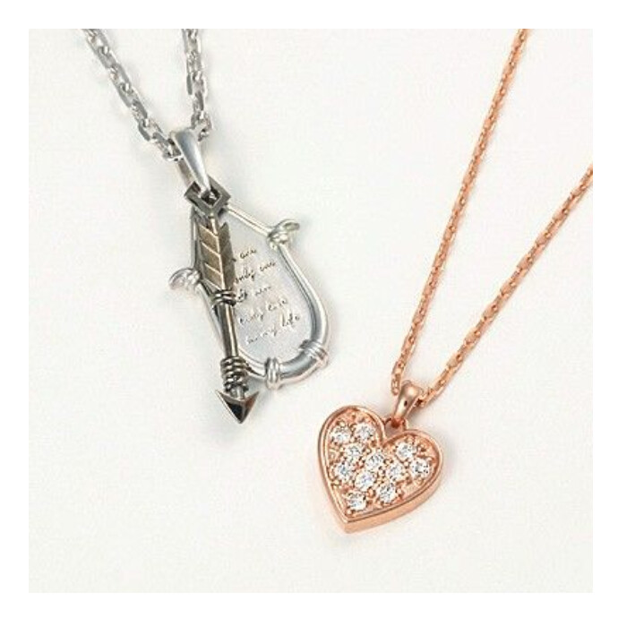 ハート♥＆アローペアネックレス