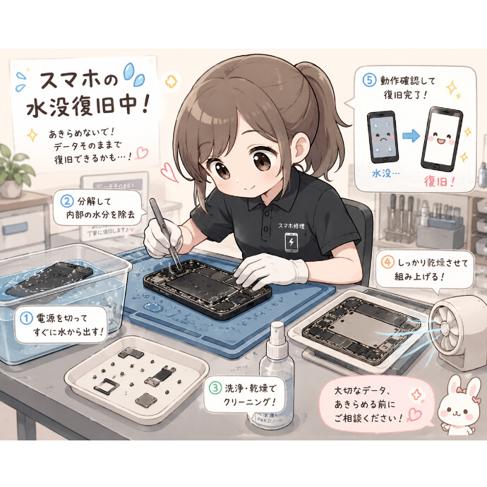 水没した端末もお任せください