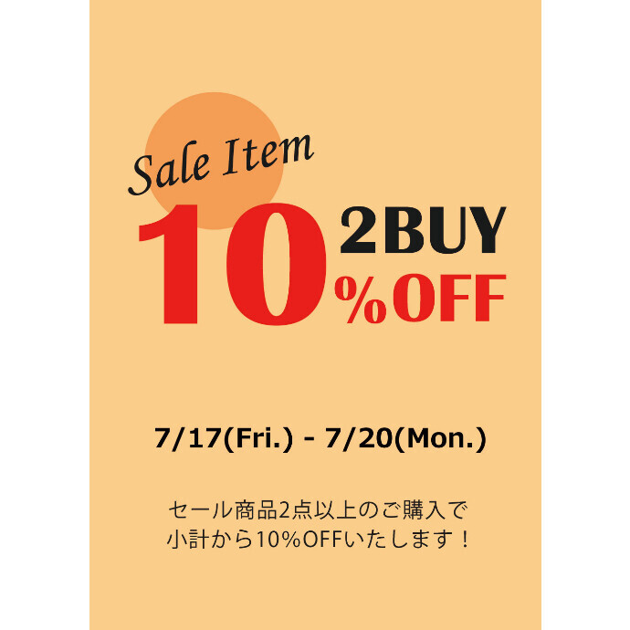 SALE ITEM 2BUY10％OFF！！