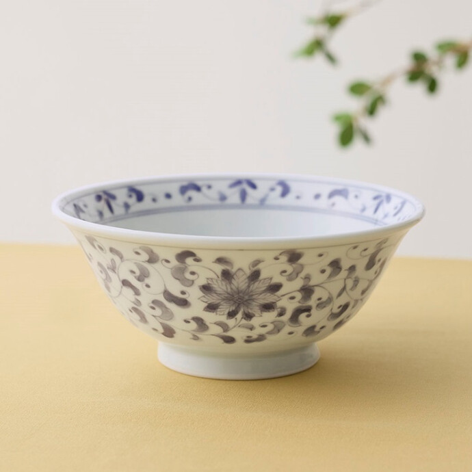 【美濃焼】紅碧紋 麺鉢 19.5cm 唐草