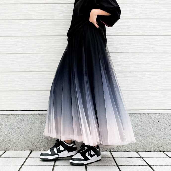 グラデーションチュールスカート