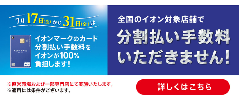イオンマークのカード 分割払い手数料ゼロ